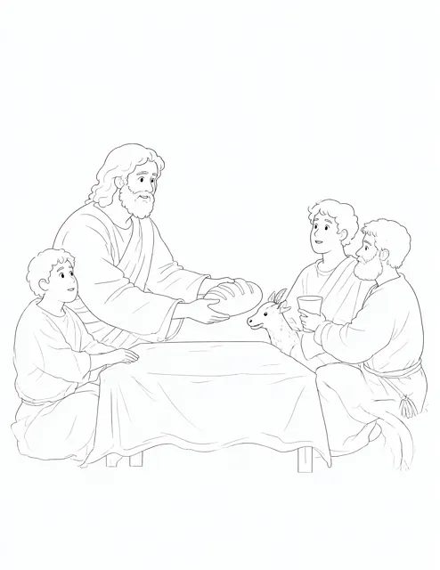 Jesus Shares Bread at Supper