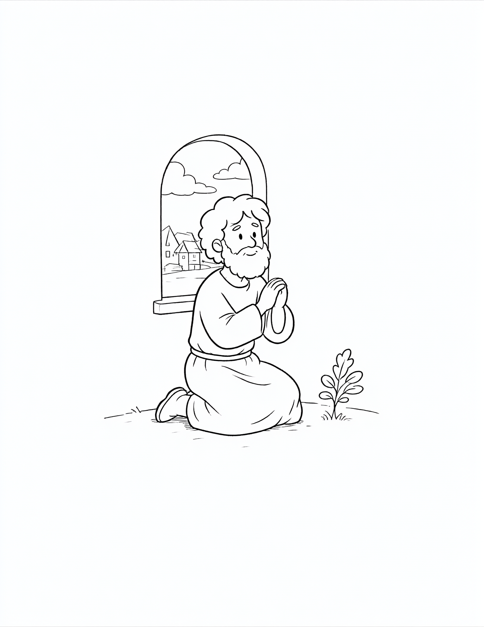 Daniel Prays by the Window