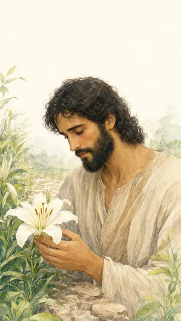 Lilies beneath His Hand