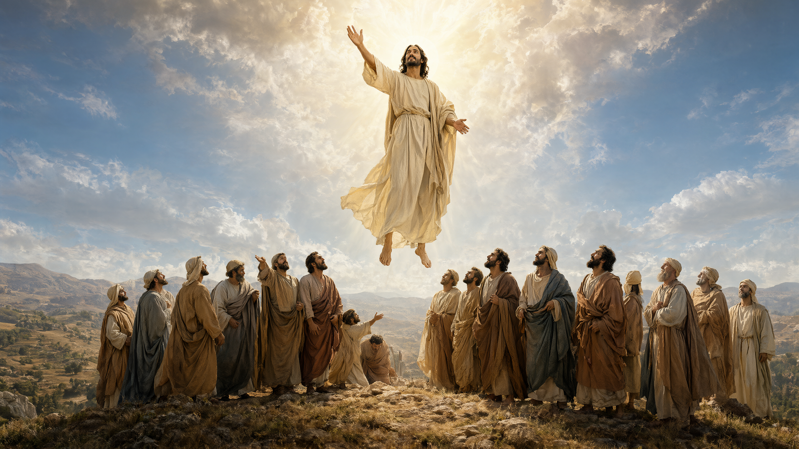 The Disciples beneath the Ascending Lord