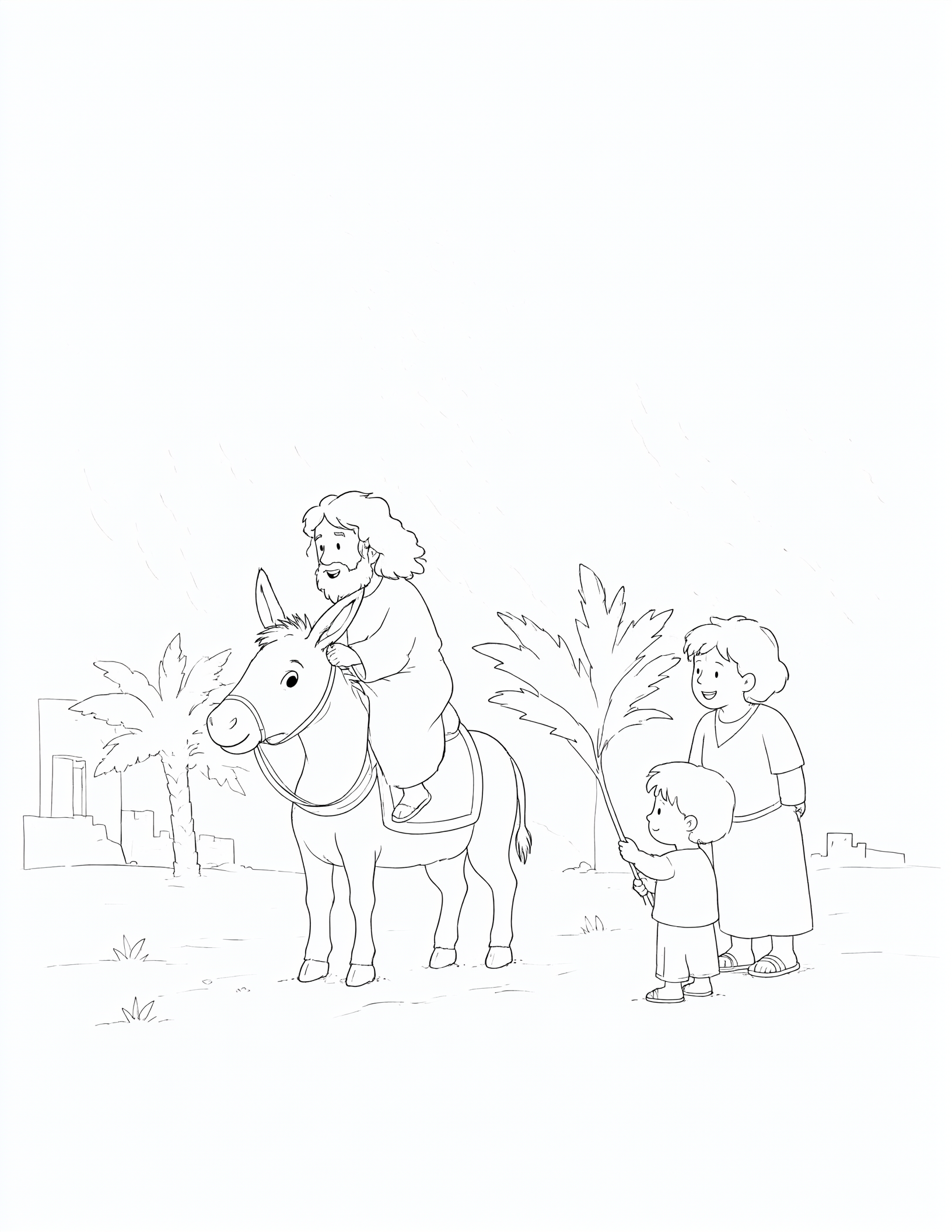 A Child Waves at the Donkey