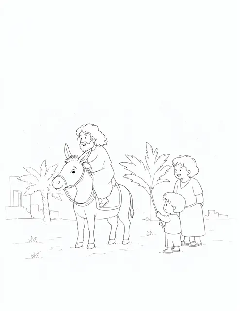A Child Waves at the Donkey