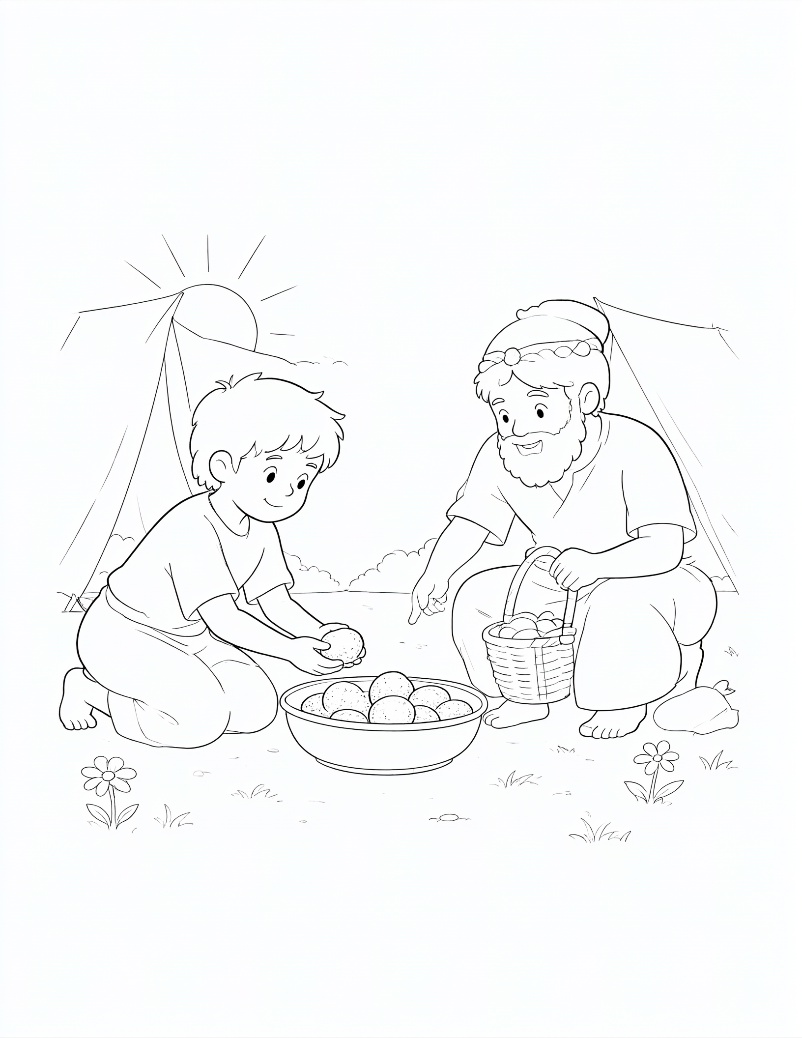 Morning Manna beside the Tent