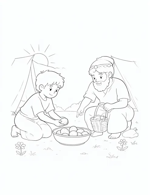 Morning Manna beside the Tent