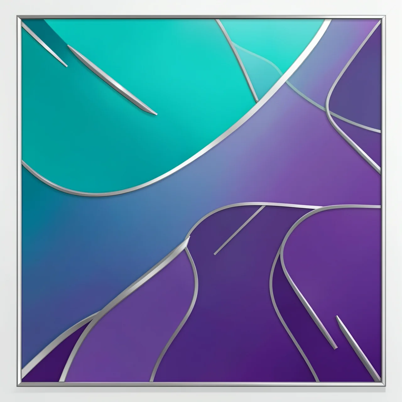 Stained Glass Panel in Cool Tones
