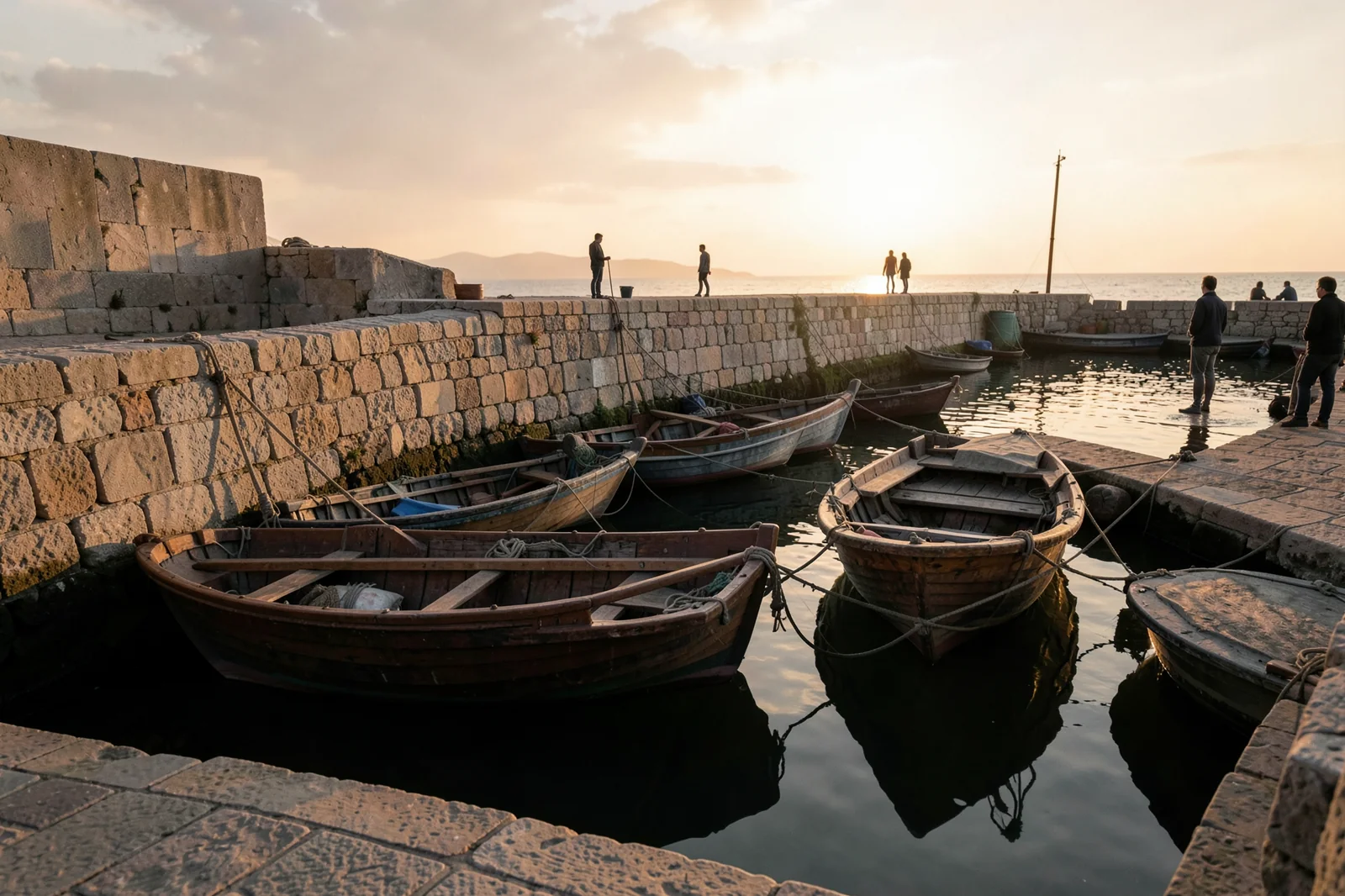 Boats in an Ancient Harbour